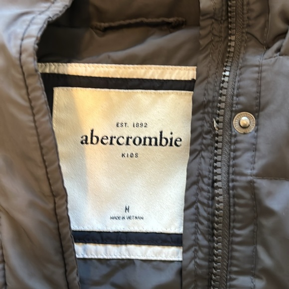 Abercrombie Kids Down Grey Coat Jacket w Hood sz M - Picture 8 of 14